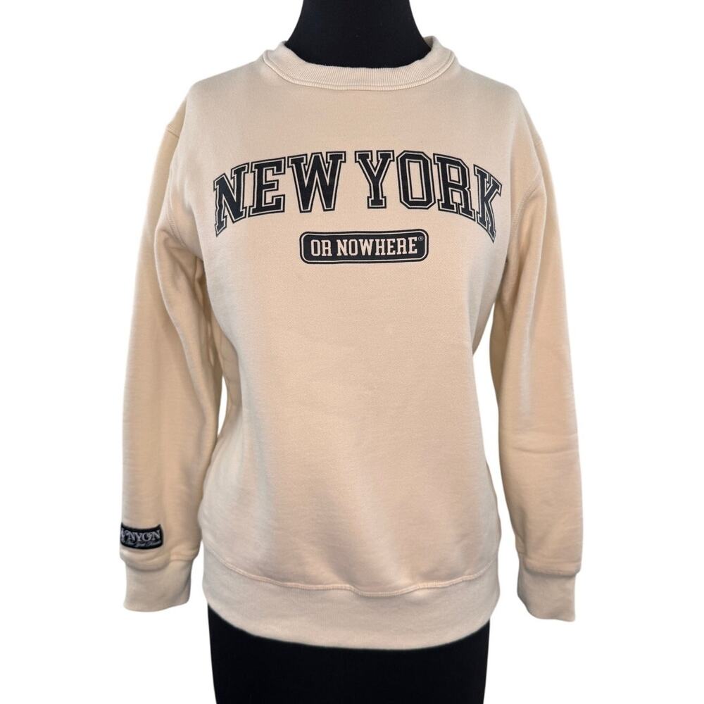 NYON New York Or Nowhere x KNICKS Off White Sweatshirt Crew Neck Medium M